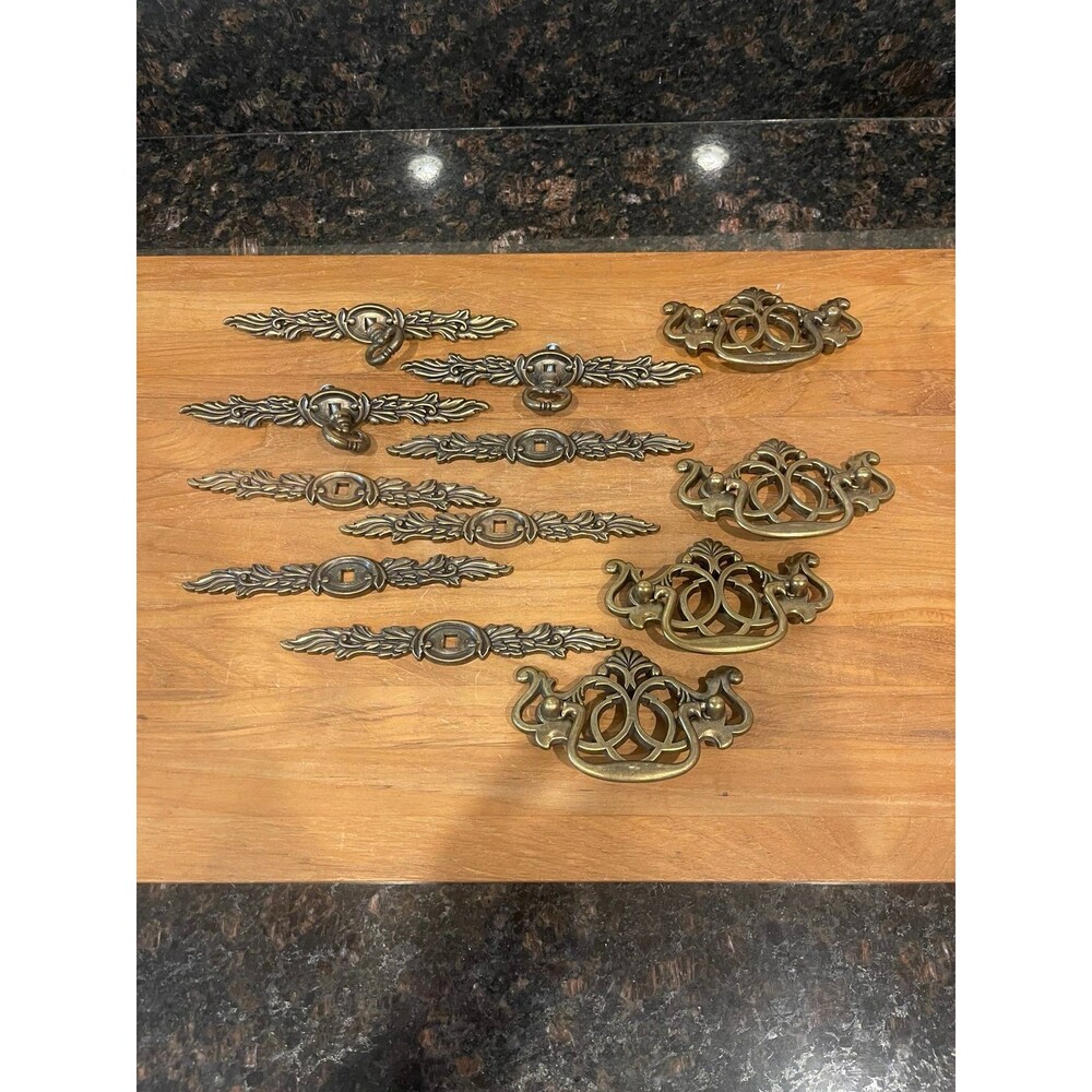 Vintage Lot of Brass Ornate Drawer Pulls